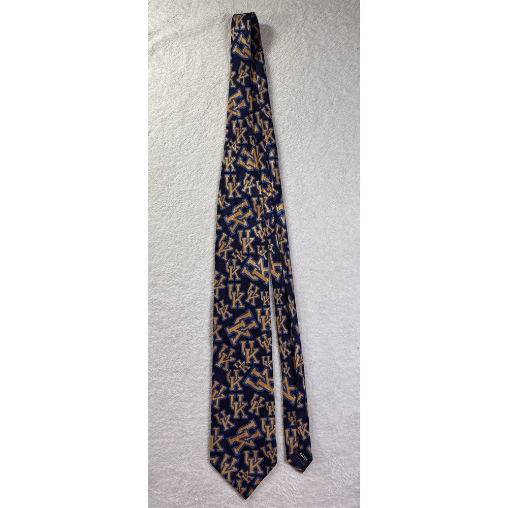 University of Kentucky Wildcats Logo Tie UK Blue Gold All Over Pattern Wembley
